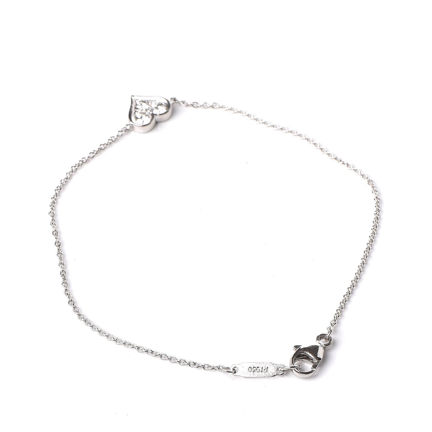 Platinum Diamond Hearts Bracelet