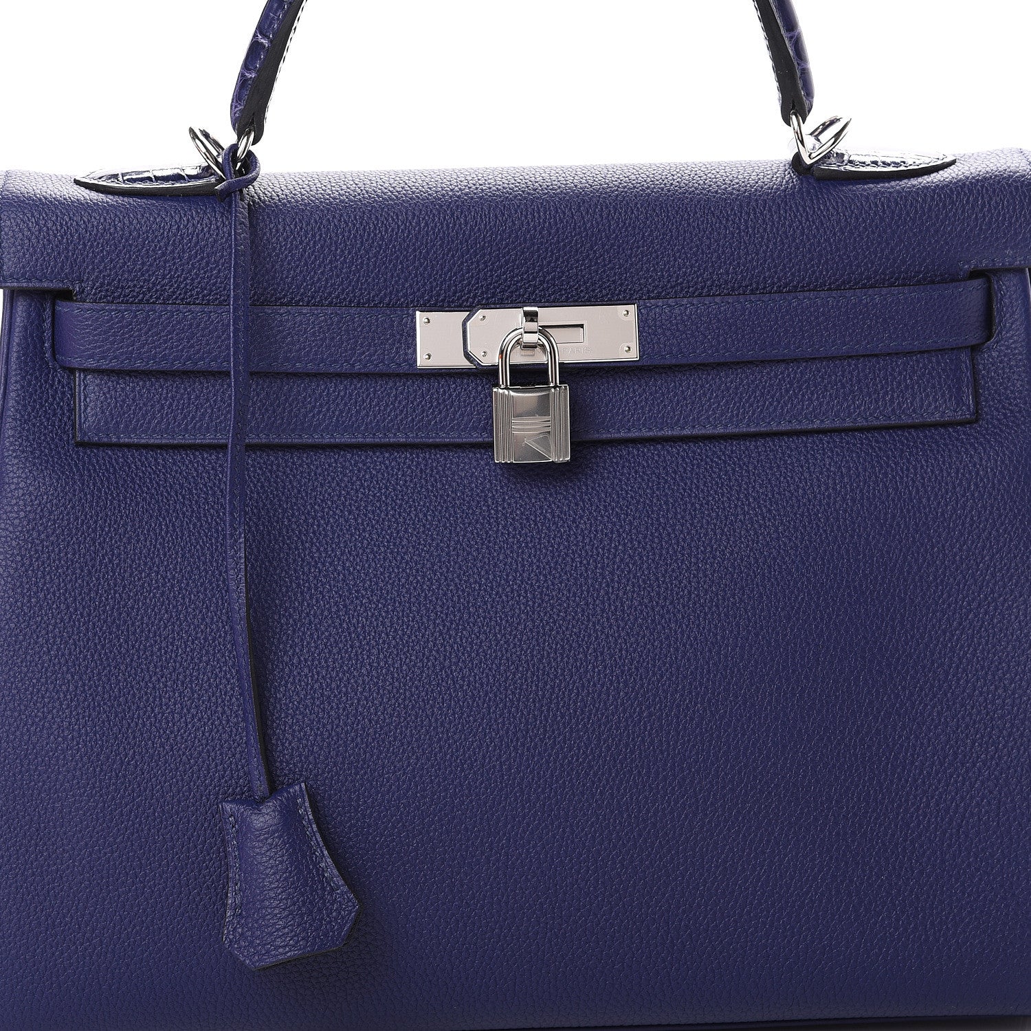 Hermes Togo Matte Alligator Kelly Retourne Touch 32 Bleu Encre 7 of 10