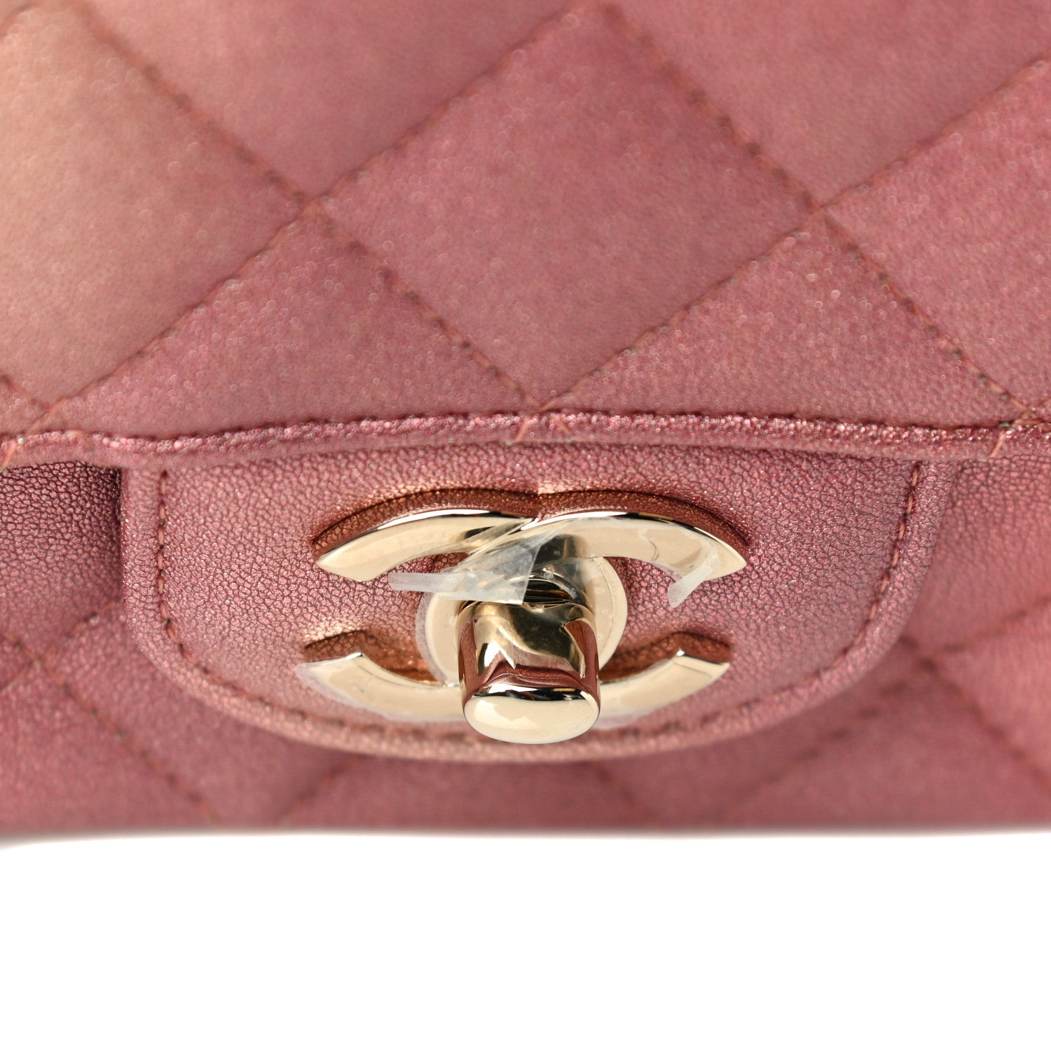 Chanel Metallic Lambskin Quilted Ombre Mini Rectangular Flap Pink 24 of 25