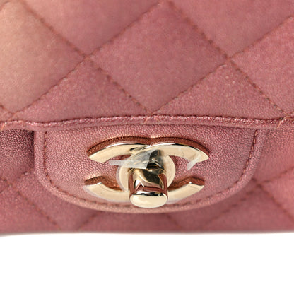 Chanel Metallic Lambskin Quilted Ombre Mini Rectangular Flap Pink 24 of 25