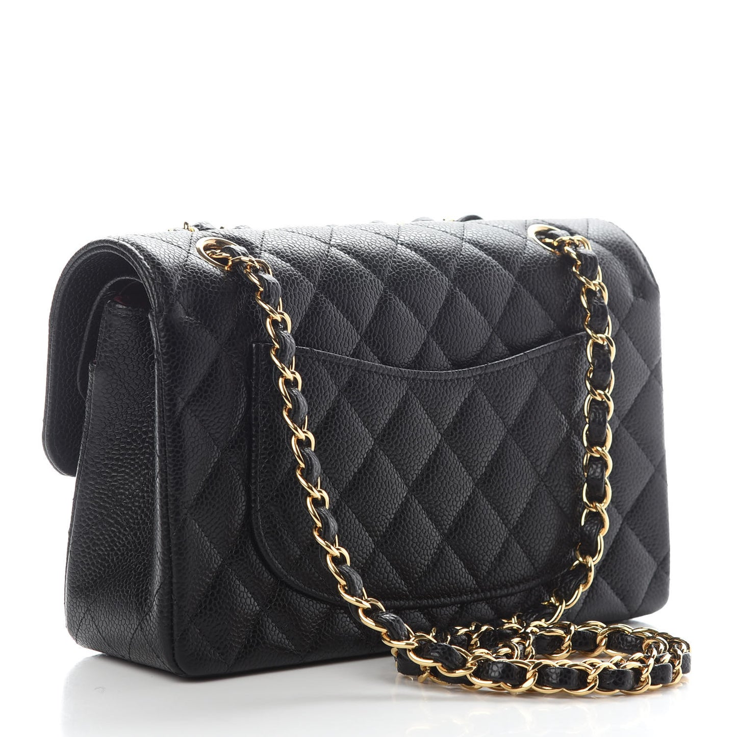 Caviar Quilted Small Double Flap Black