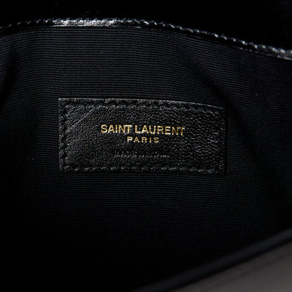 Saint Laurent Smooth Shiny Calfskin Monogram Uptown Pouch Black 6 of 10
