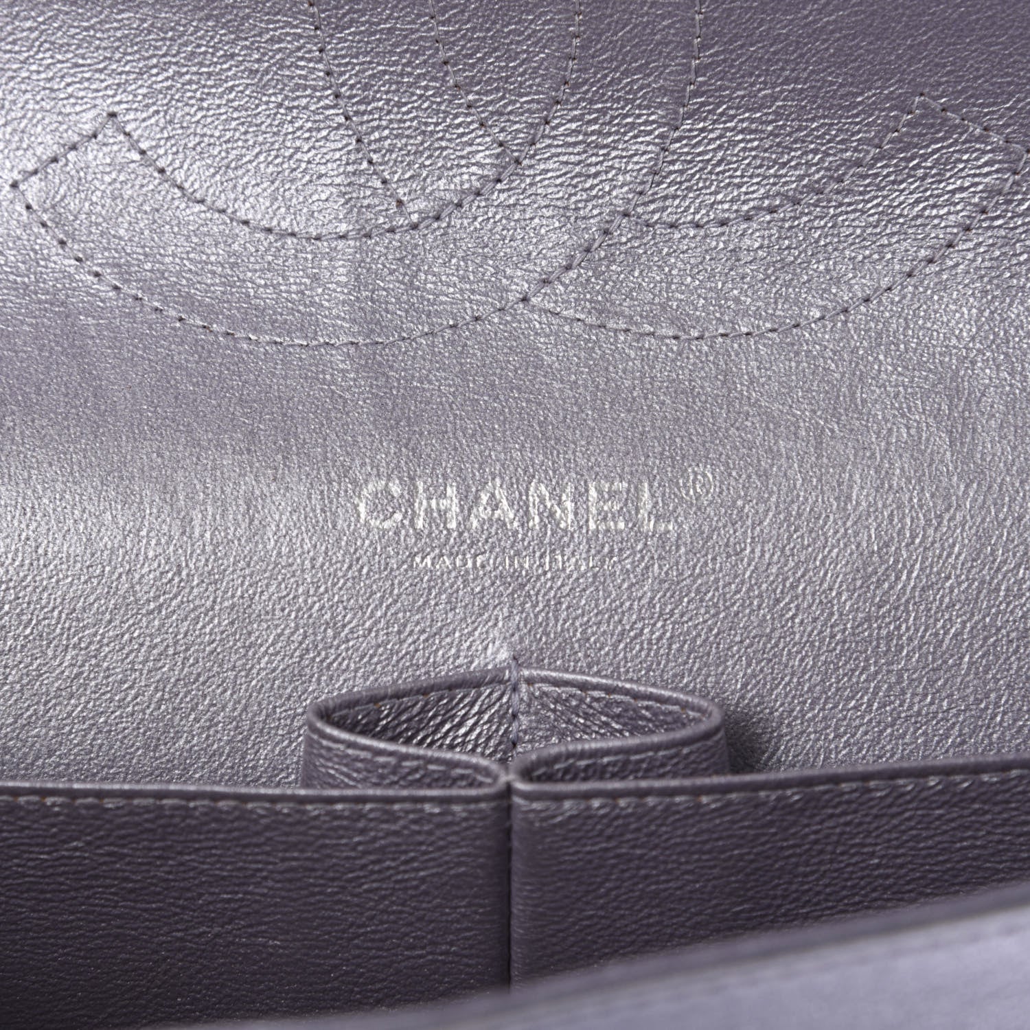 Chanel Iridescent Lambskin Jumbo Double Flap Light Grey 8 of 10