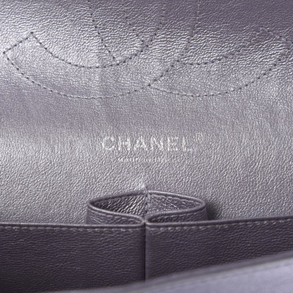 Chanel Iridescent Lambskin Jumbo Double Flap Light Grey 8 of 10