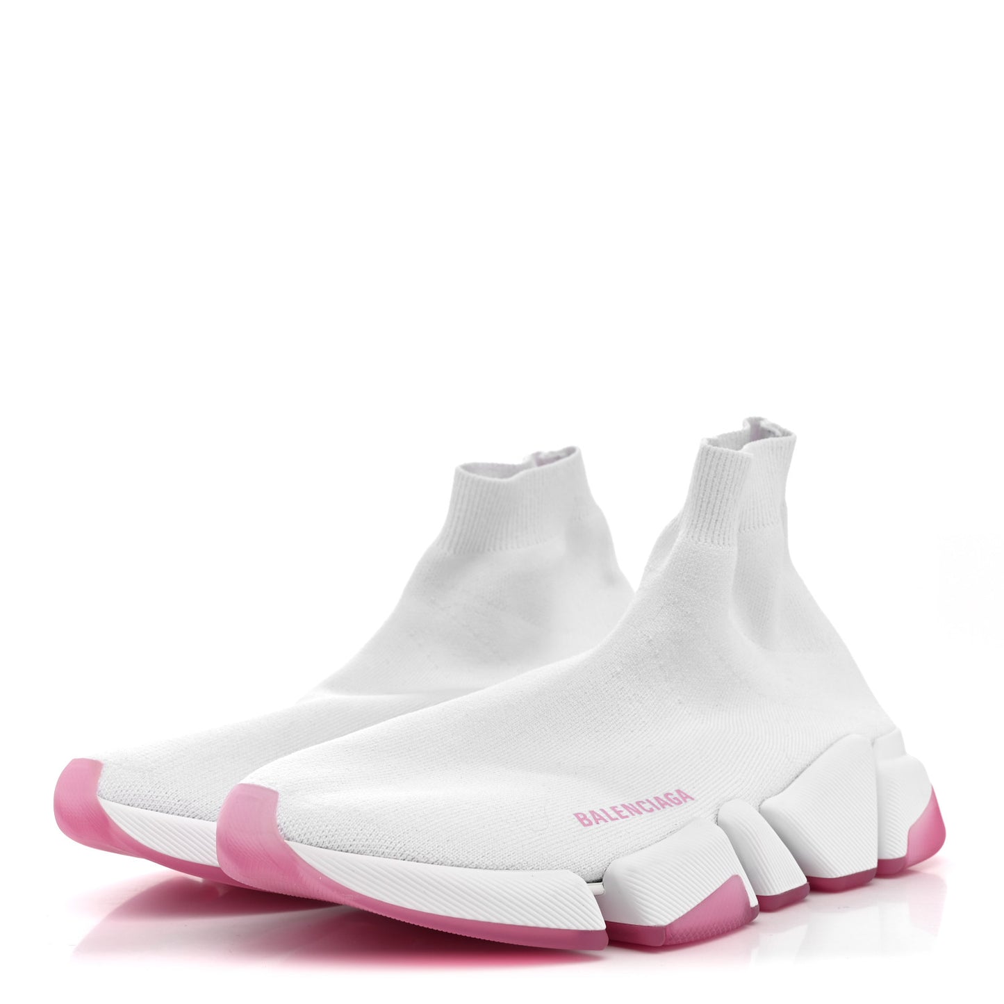 Technical 3D Recycled Knit Bi-Color Womens Speed 2.0 Transparent Sole Sneakers 40 Pink White