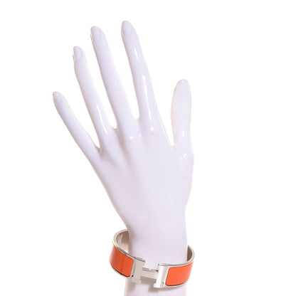 Hermes Enamel Wide Clic Clac H Bracelet PM Orange 2 of 6