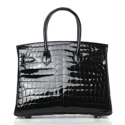 Hermes Shiny Niloticus Crocodile Birkin 30 Black 4 of 35