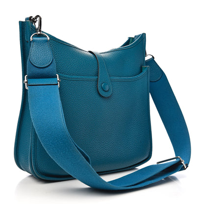 Hermes Taurillon Clemence Evelyne III PM Bleu Izmir 3 of 11