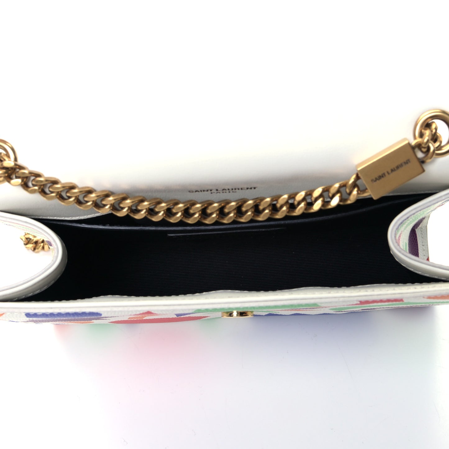 Grain De Poudre Small Classic Monogram Shapes Print Kate Satchel White