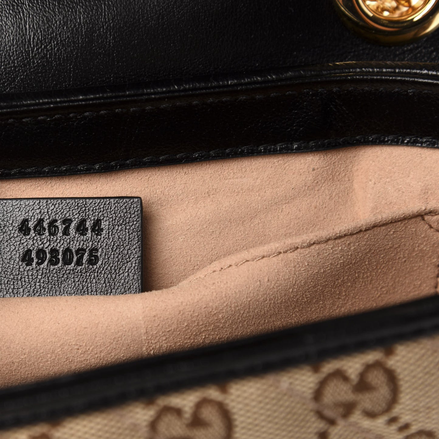 Monogram Matelasse Diagonal Mini GG Marmont Shoulder Bag Beige Black