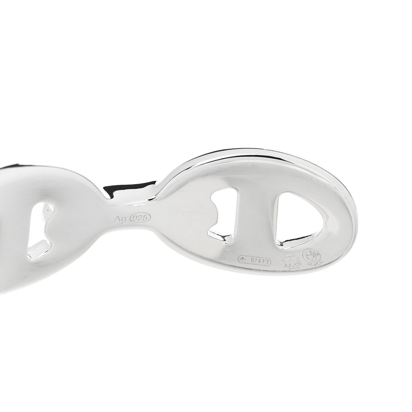 Sterling Silver MM Chaine d'Ancre Enchainee Cuff Bracelet ST