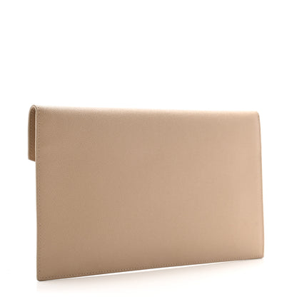 Saint Laurent Grain De Poudre Uptown Pouch Dark Beige 3 of 10