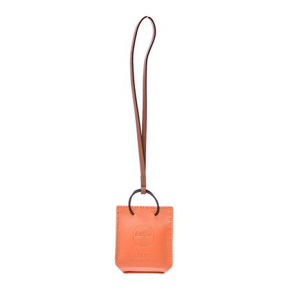 Hermes Milo Lambskin Swift Shopping Bag Charm Feu Gold 1 of 4