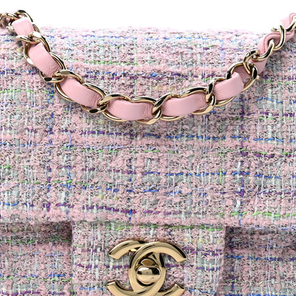 Chanel Tweed Quilted Mini Rectangular Flap Pink Multicolor 8 of 10