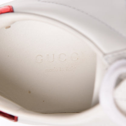 Gucci Calfskin Web Crystal Womens Mouth Ace Sneakers 37 White 9 of 17
