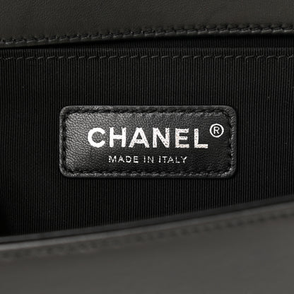Chanel Calfskin Tweed Sequin Stitched Medium Boy Flap Black White 6 of 10