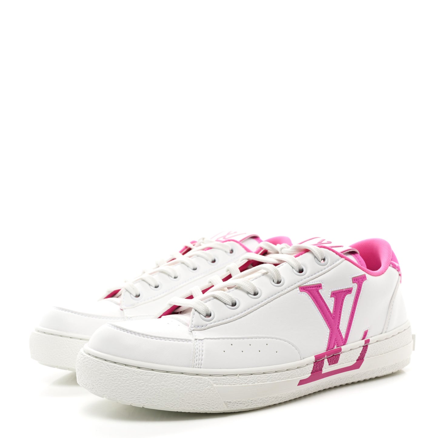 Calfskin Charlie Sneaker 37.5 White Fuchsia
