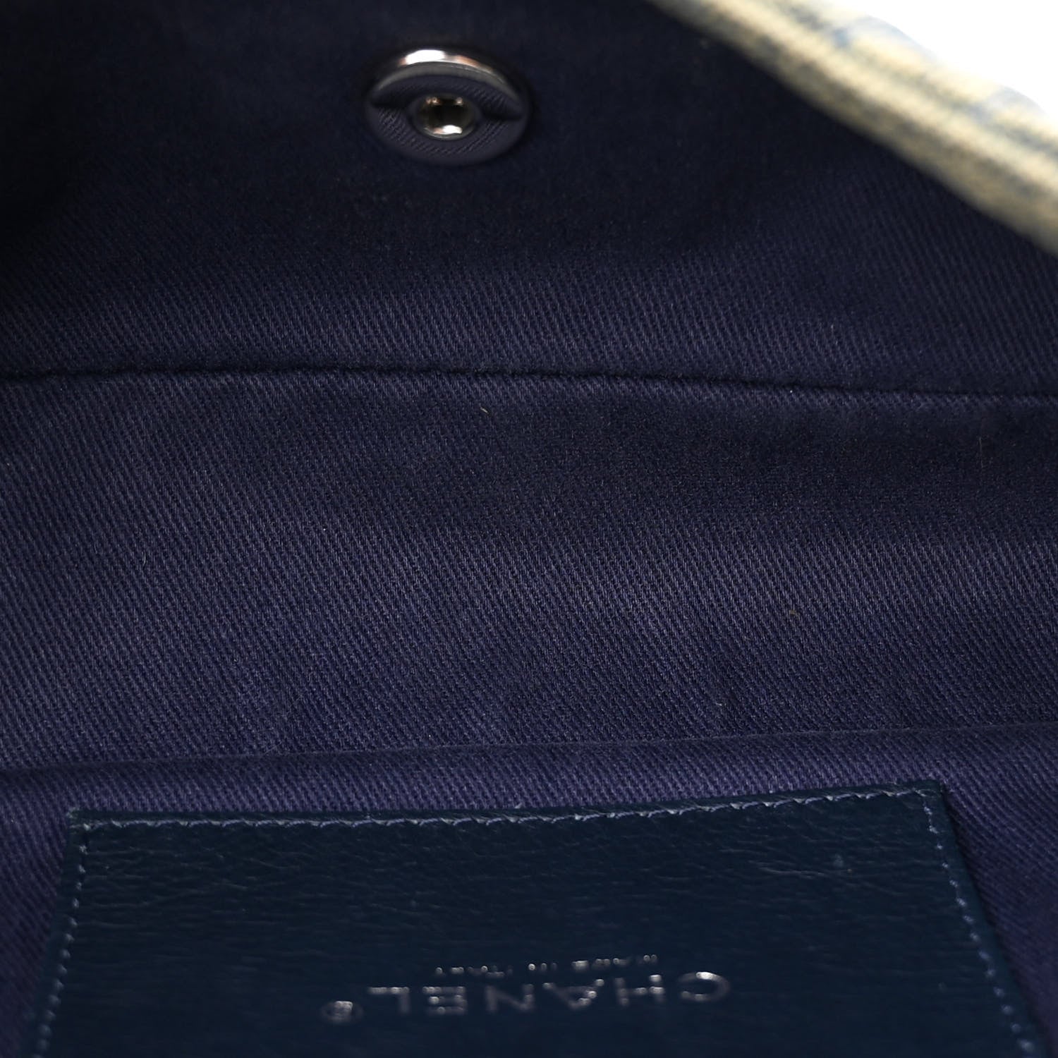 Chanel Denim Quilted Camellia Embroidered Medium Flap Blue 5 of 12
