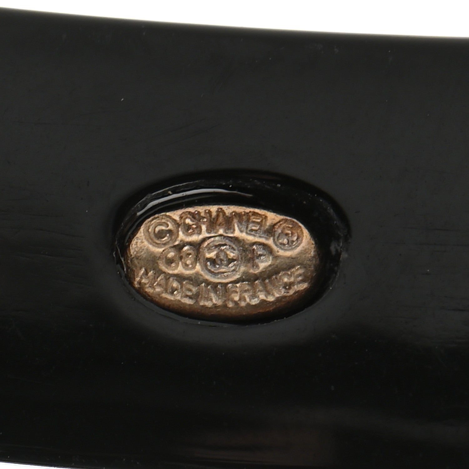 Chanel Resin Crystal CC Bangle Black 4 of 4
