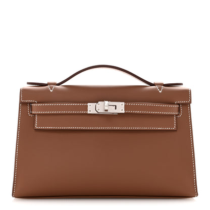 Hermes Swift Kelly Pochette Clutch Gold 1 of 11