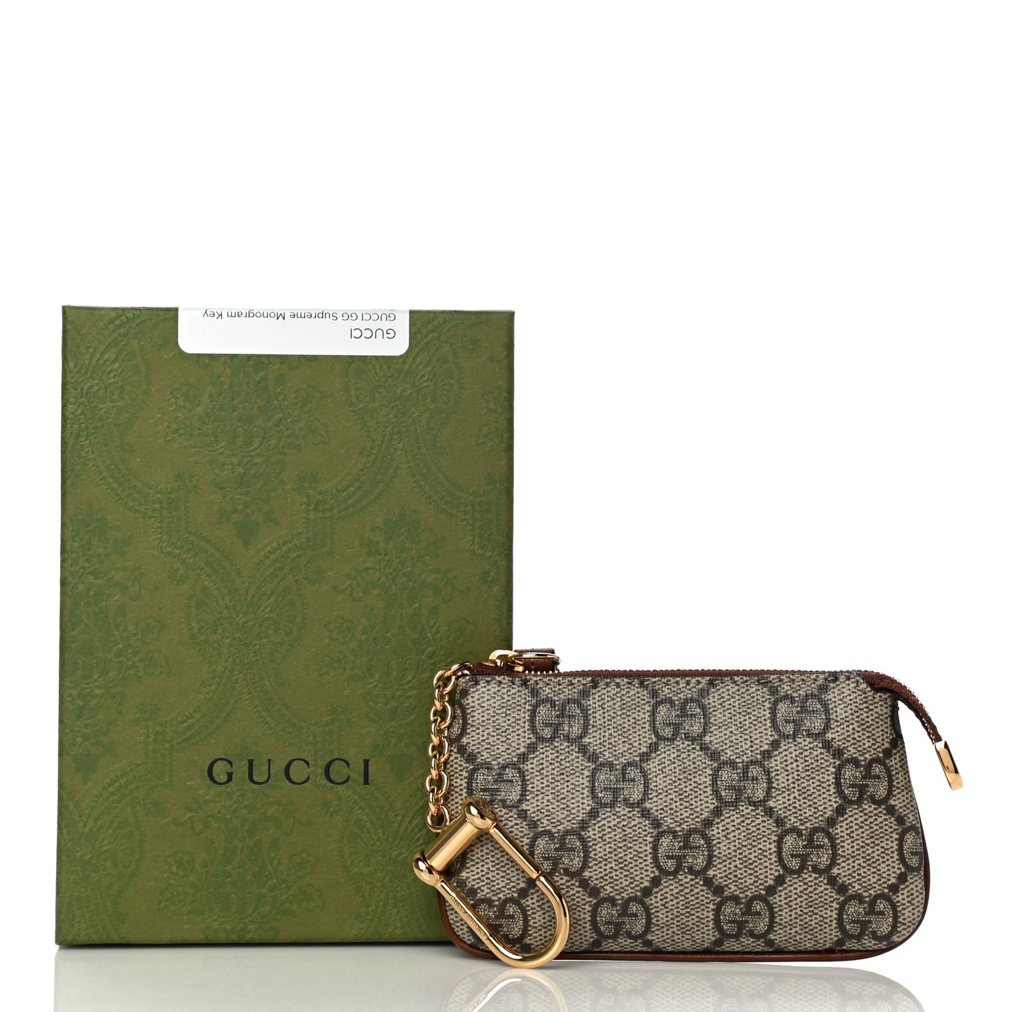 GG Supreme Monogram Key Case Brown