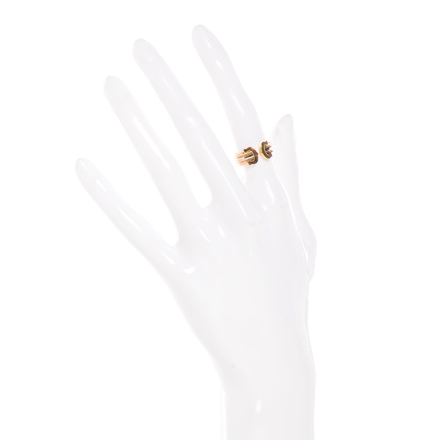 Cartier 18K Pink Yellow White Gold C De Ring 48 4.5 2 of 4