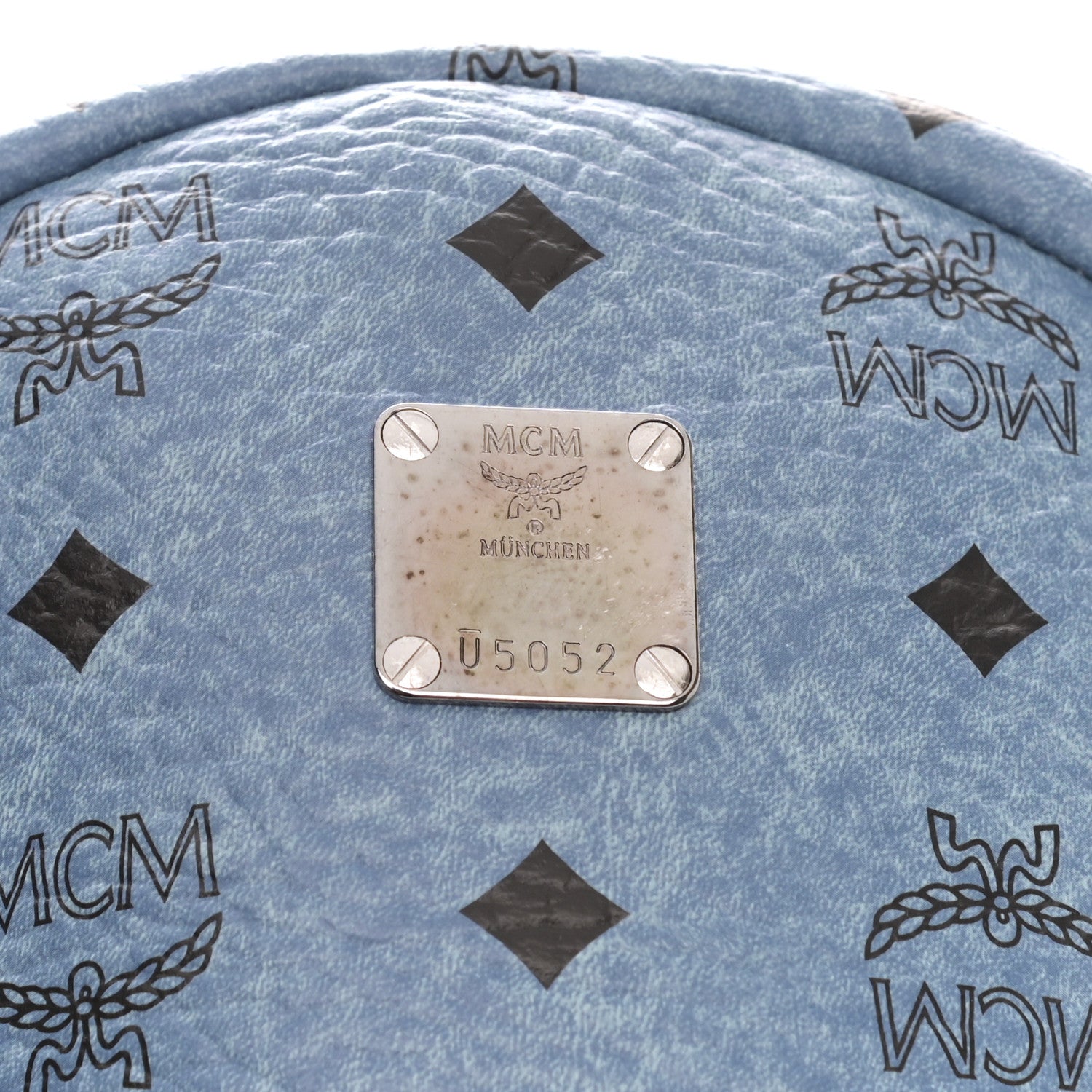 MCM Visetos Small Side Stud Stark Backpack Munich Blue 11 of 12
