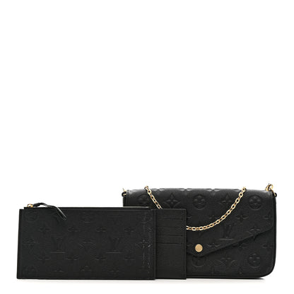 Louis Vuitton Empreinte Pochette Felicie Chain Wallet Black 3 of 14