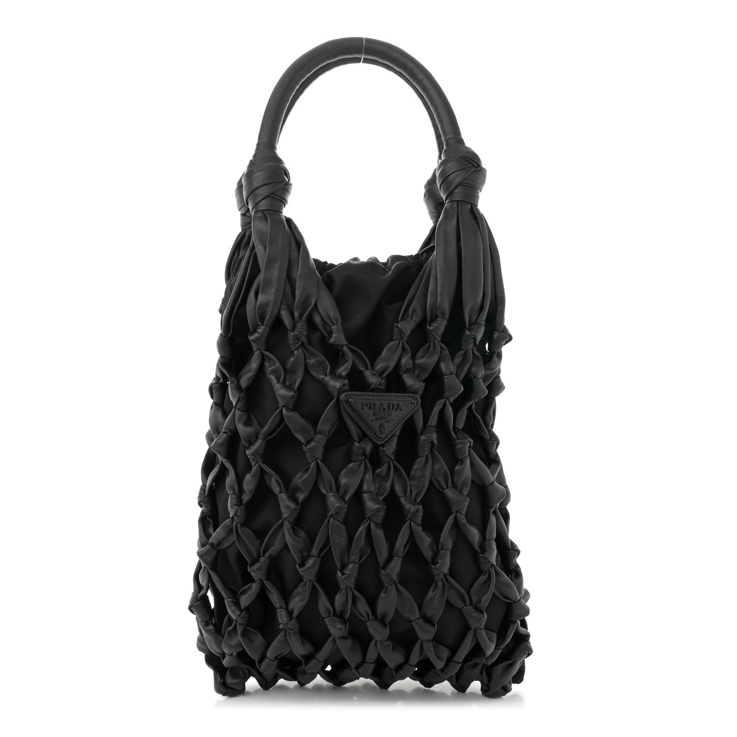Prada Nylon Calfskin Rete Top Handle Bag Black 1 of 10