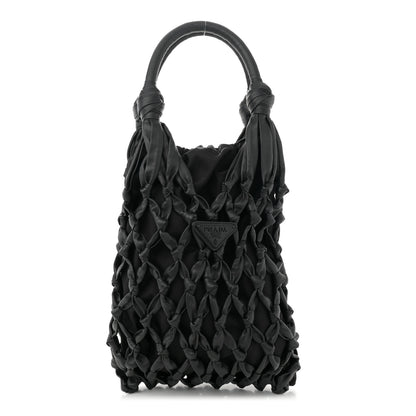 Prada Nylon Calfskin Rete Top Handle Bag Black 1 of 10