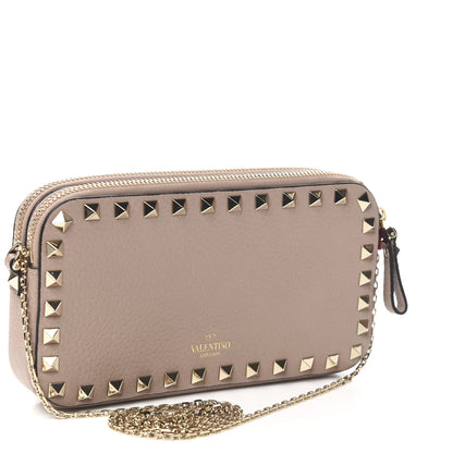 Valentino Garavani Calfskin Rockstud Small Chain Shoulder Bag Poudre 2 of 7