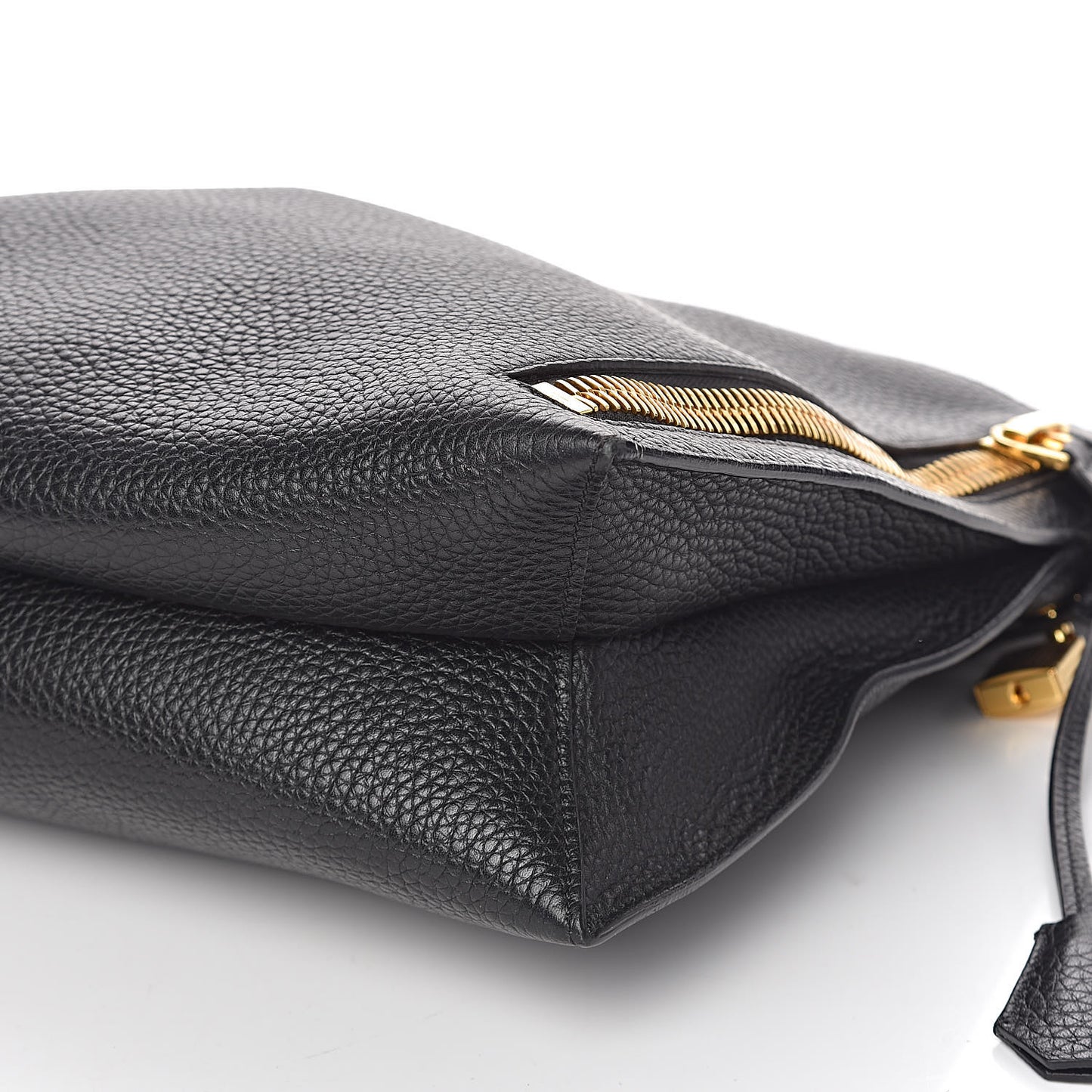 Pebbled Calfskin Small Alix Padlock Zip Hobo Bag Black