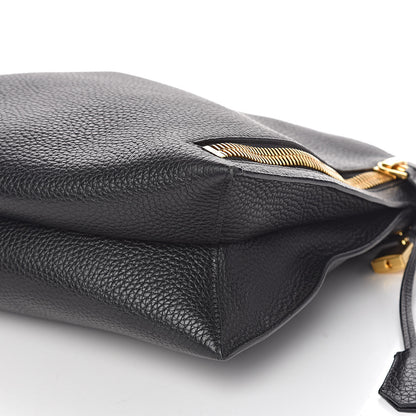 Tom Ford Pebbled Calfskin Small Alix Padlock Zip Hobo Bag Black 11 of 11