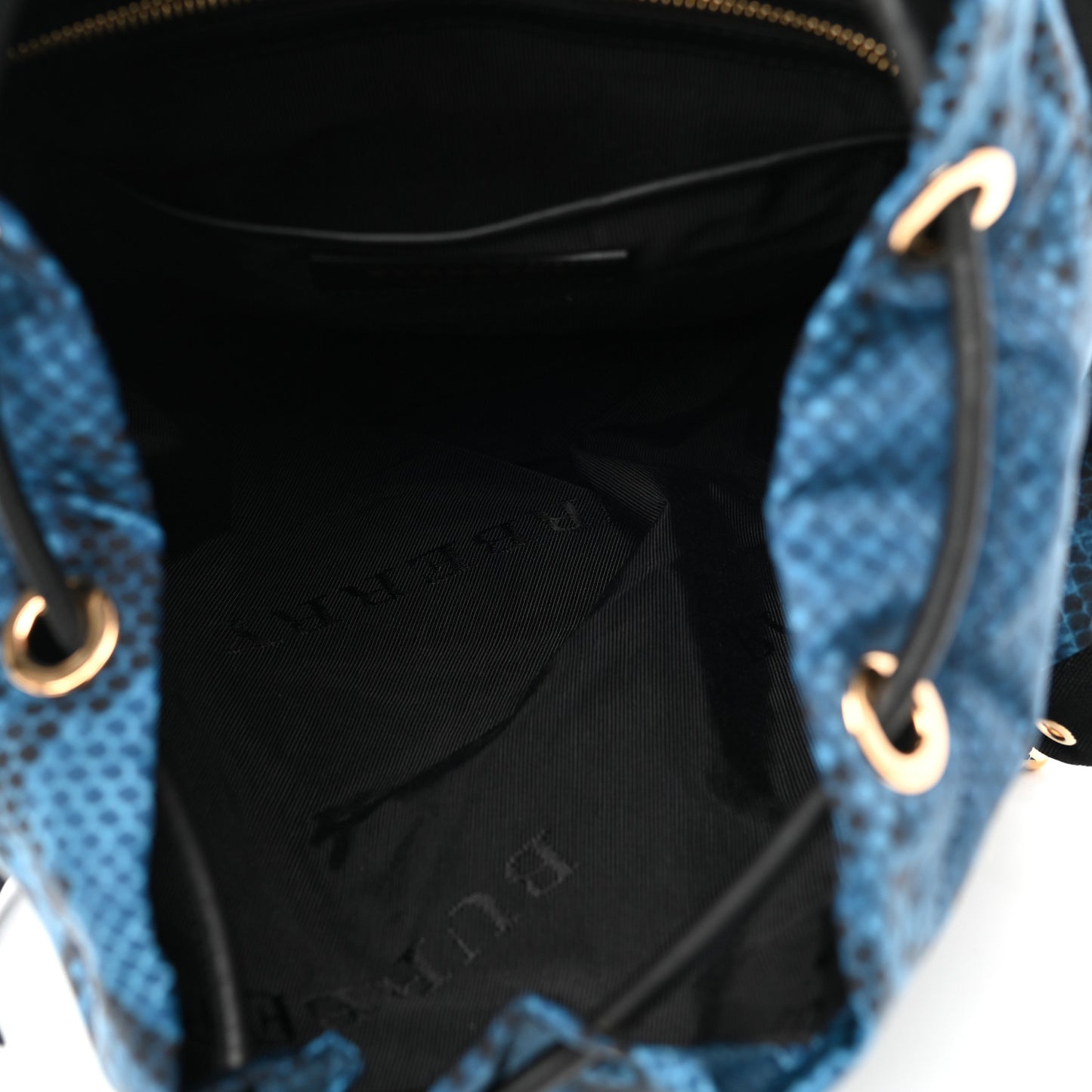 Nylon Python Print Medium Rucksack Backpack Blue