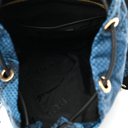 Burberry Nylon Python Print Medium Rucksack Backpack Blue 5 of 9