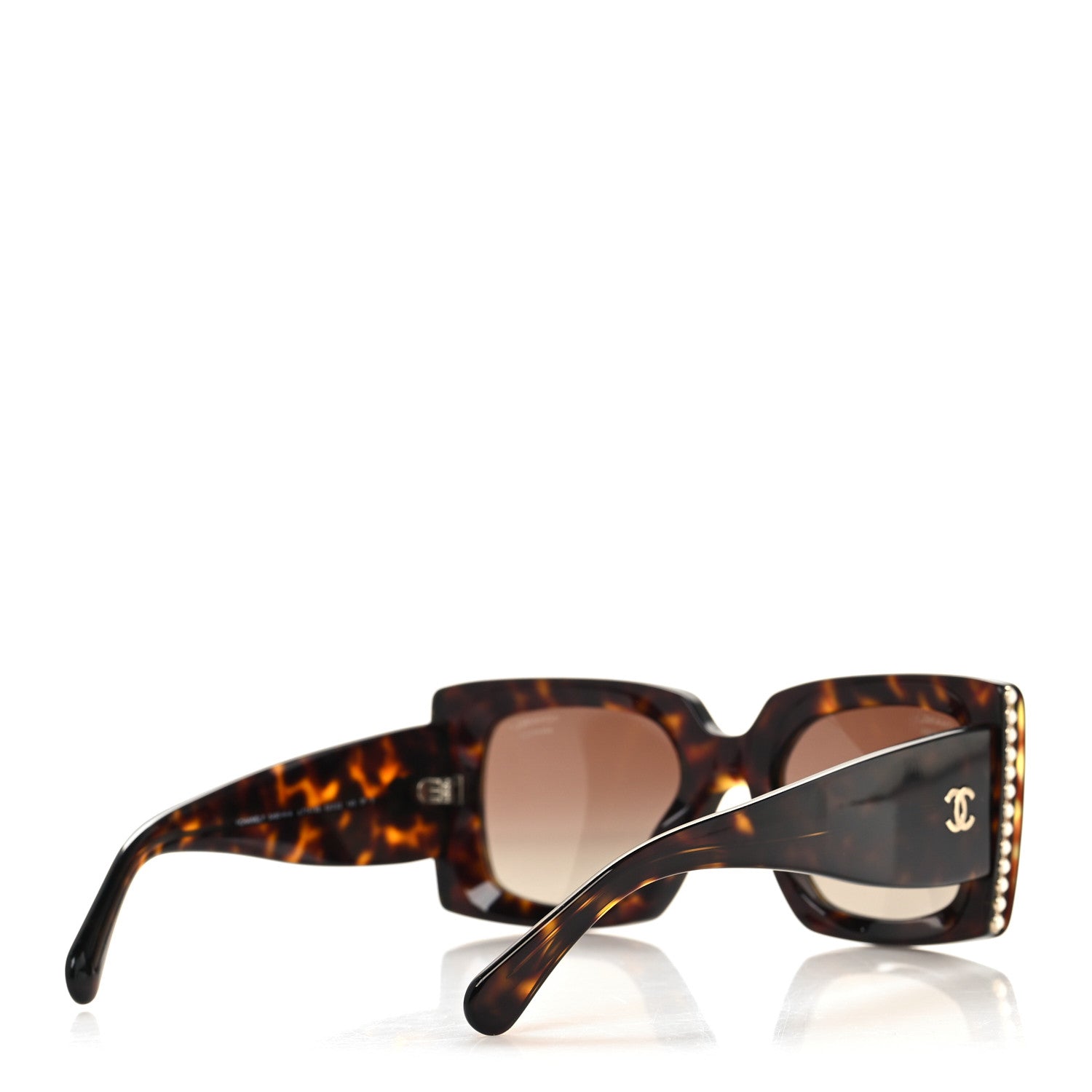Chanel Acetate Pearl Rectangle Sunglasses 5480-H-A Tortoise 4 of 10