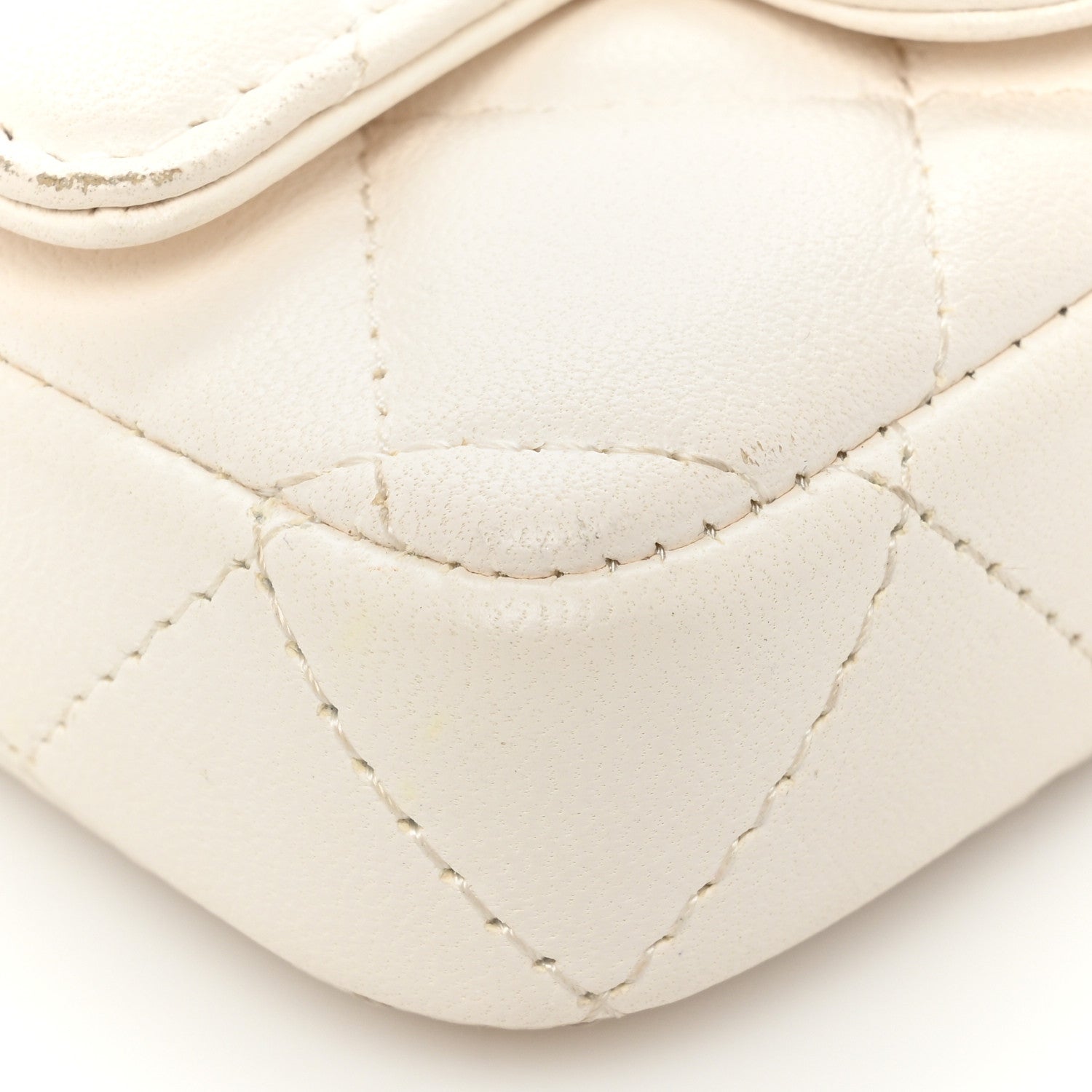 Chanel Lambskin Enamel Quilted Mini Chain Belt Bag White 14 of 19