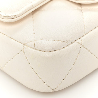 Chanel Lambskin Enamel Quilted Mini Chain Belt Bag White 14 of 19