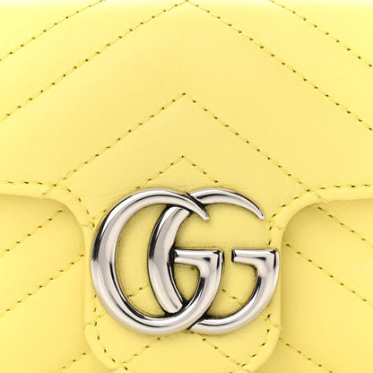 Gucci Calfskin Matelasse Super Mini GG Marmont Shoulder Bag Banana 8 of 11