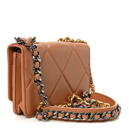 Chanel Lambskin Quilted Chanel 19 Wallet On Chain WOC Brown 3 of 11