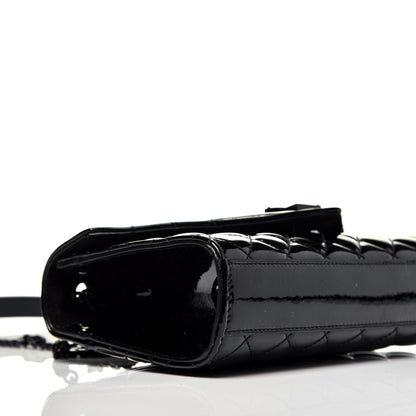 Saint Laurent Patent Mixed Matelasse Triquilt Small Monogram Satchel Black 7 of 8