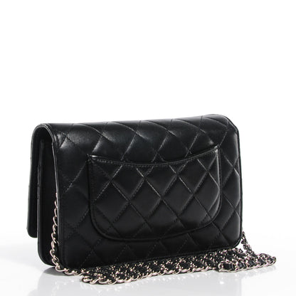 Chanel Lambskin Quilted Wallet on Chain WOC Black 3 of 8