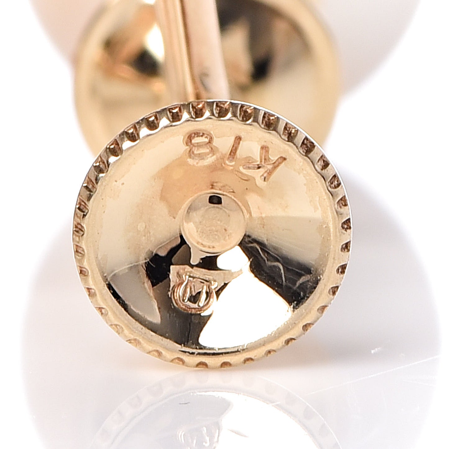 18K Yellow Gold Diamond Akoya Pearl 8mm Screw Back Earrings
