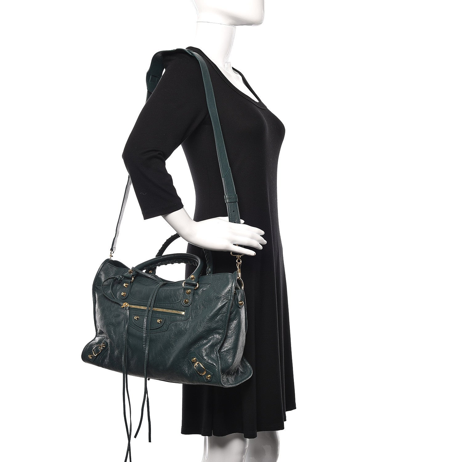 Balenciaga Agneau Classic Gold Hardware City Vert Malachite 2 of 10