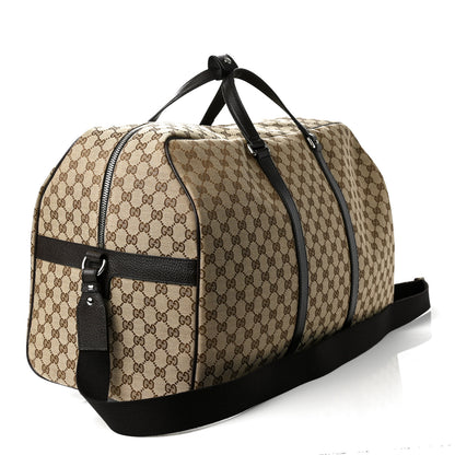 Gucci Monogram Dollar Calfskin Large Boston Duffle Bag Beige Ebony Testa di Moro Marrone Scuro 3 of 10
