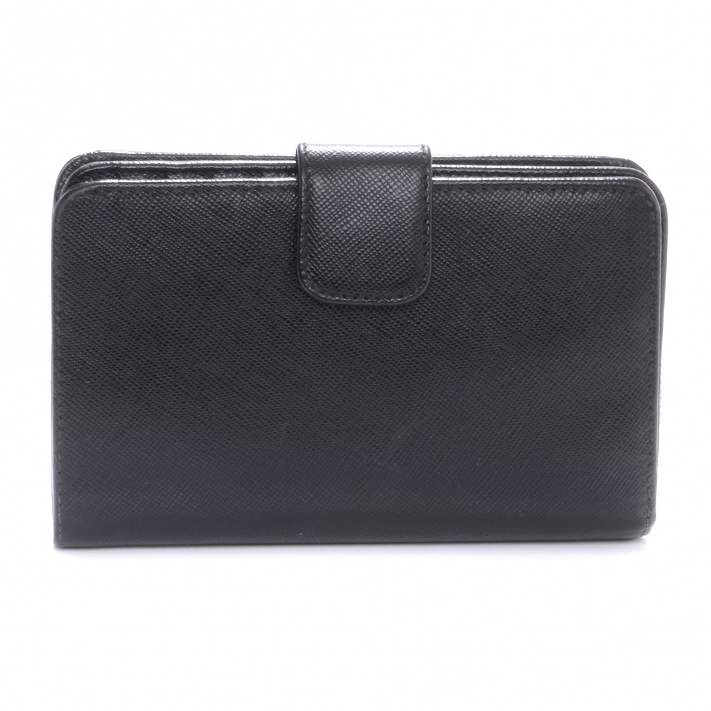 Vitello Daino Compact Wallet Nero Black