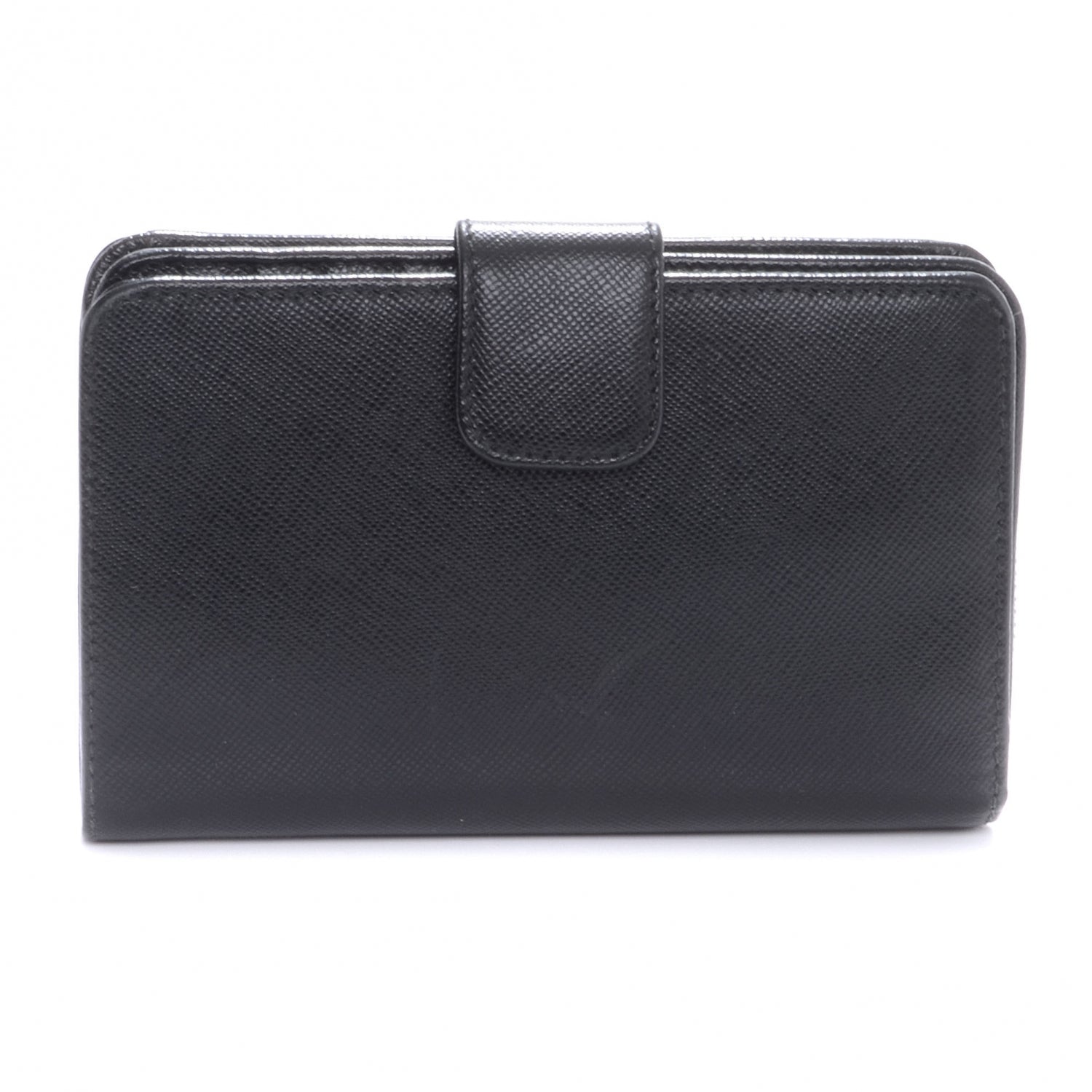 Prada Vitello Daino Compact Wallet Nero Black 3 of 10