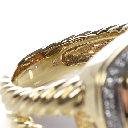 David Yurman 18K Yellow Gold Diamond Champagne Citrine 14mm Albion Ring 54 7 6 of 8
