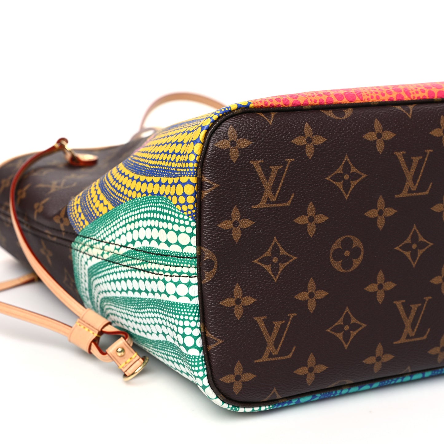 LV X YK Monogram Kusama Pumpkin Neverfull MM