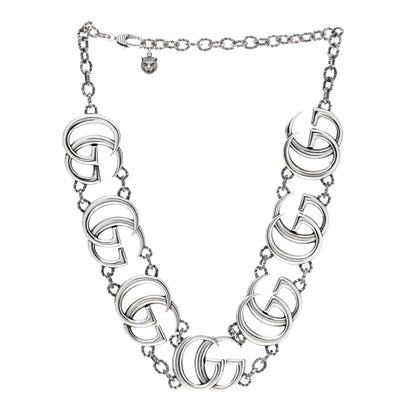 Gucci Sterling Silver Double G Marmont Statement Necklace 3 of 4